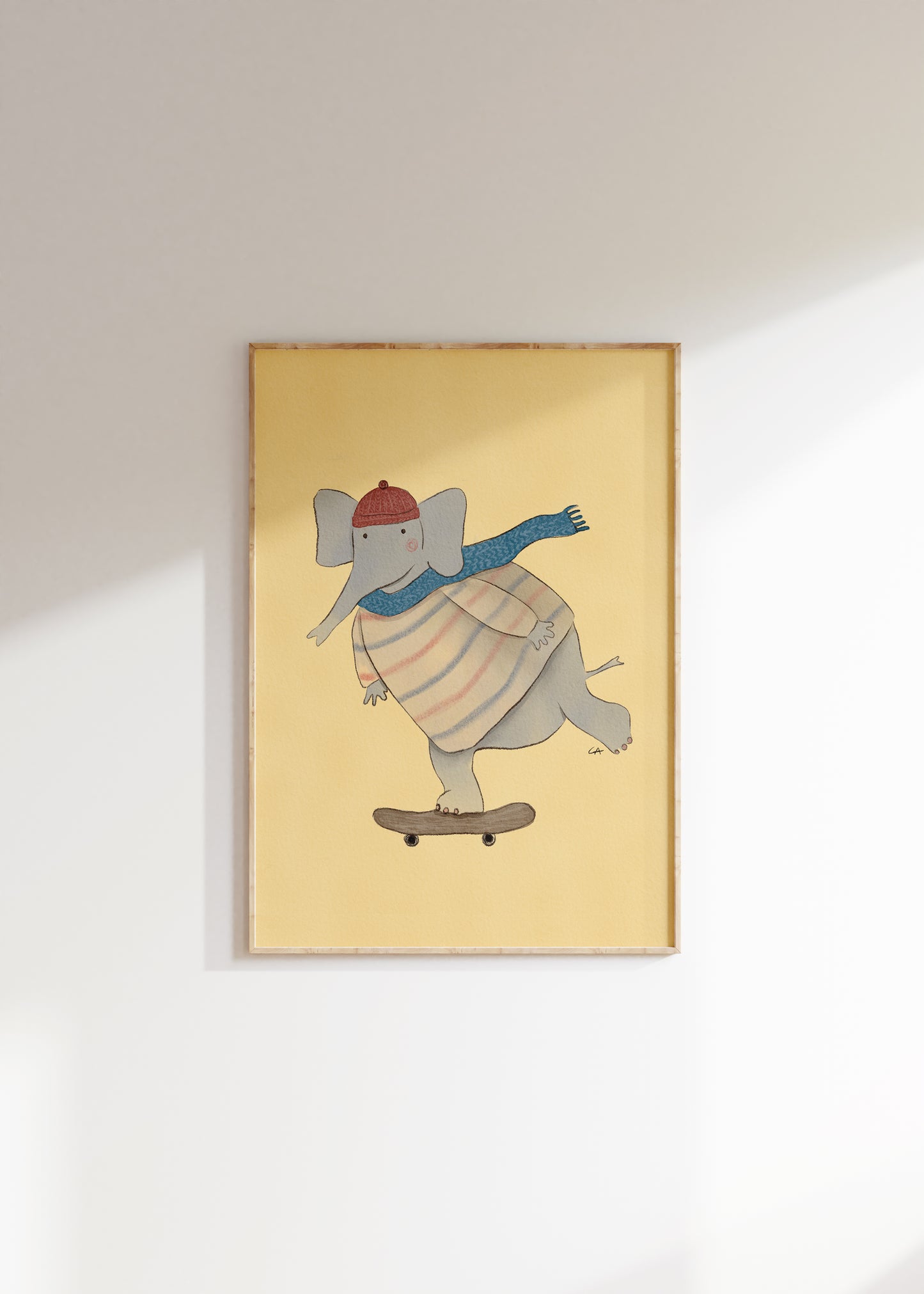 Elefant på skateboard | Plakat