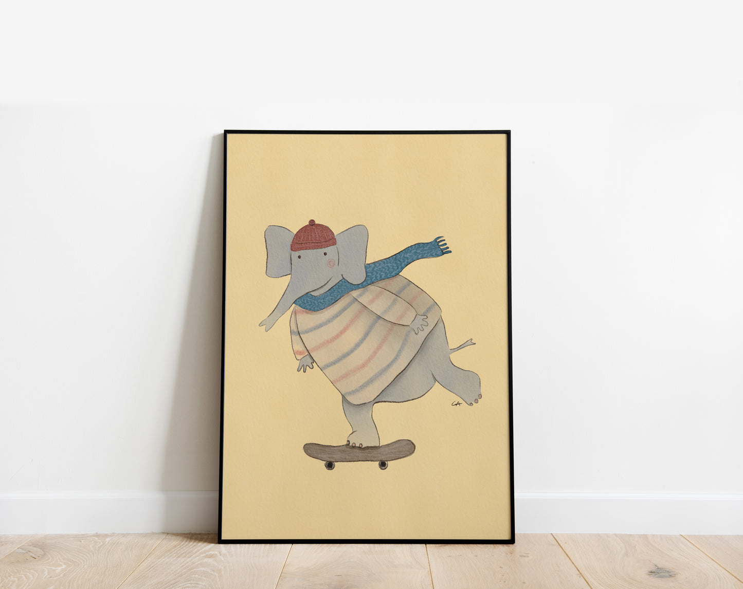 Elefant på skateboard | Plakat